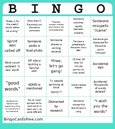 Sprinto Bingo Card