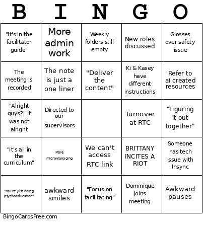 SQUEEZE THAT LEMON Bingo Card