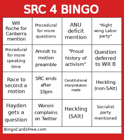 SRC 4 Bingo