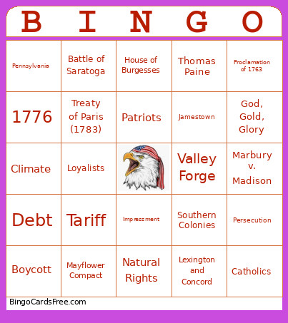 SS Review Bingo Card