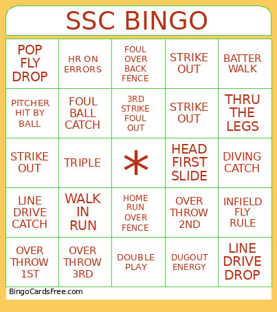 SSC Bingo Card