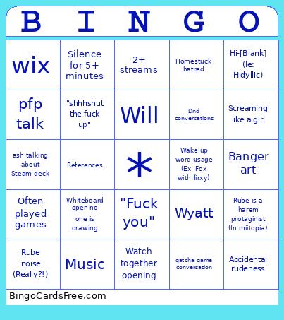 SSP2 Bingo Card