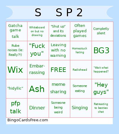 SSP2 bingo card 1