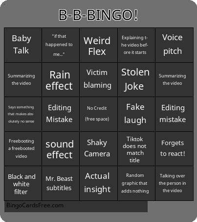 SSSniperwolf Bingo