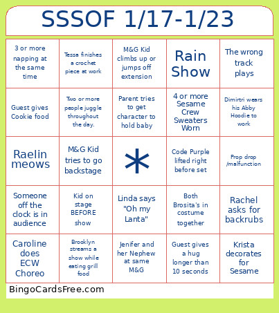 SSSOF 1/17-1/23 Bingo Card