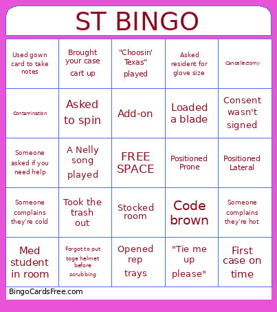 ST Bingo Card