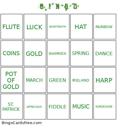 ST. PATRICK'S DAY Bingo Card