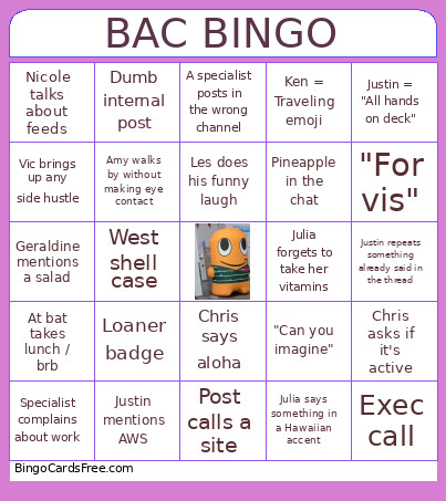 Stack Bingo Card