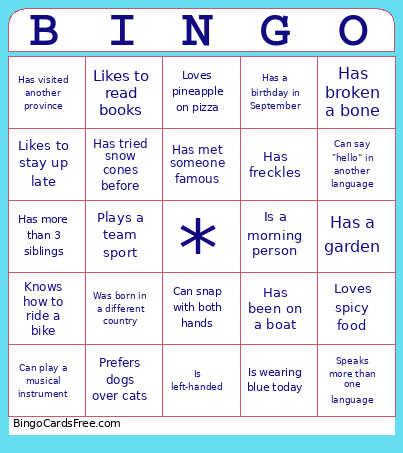Staff/Board Party Bingo Card