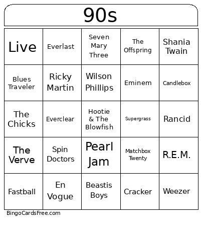 Standard Bingo Card