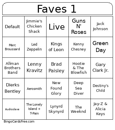 Standard Bingo Card 2