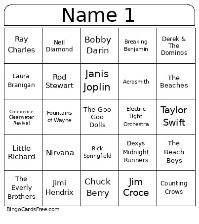 Standard Bingo Card 2