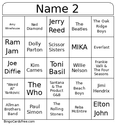 Standard Bingo Card