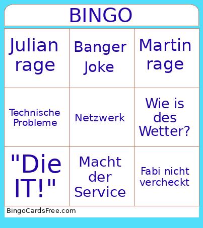 Standup 3x3 Bingo
