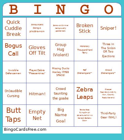 Stanley Cup Playoffs Bingo