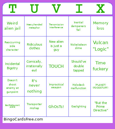 Star Trek Bingo Card