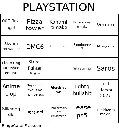 State Of Play Bingo Card 2