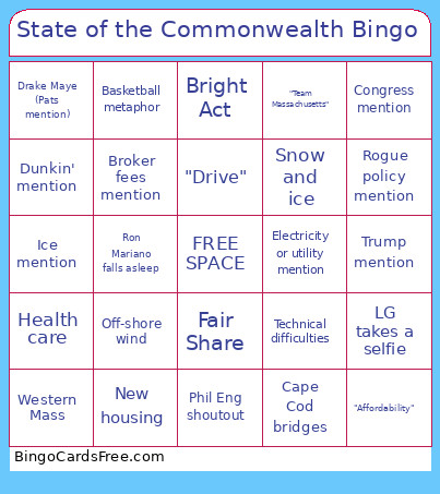 State Of The Commonwealth Bingo Card