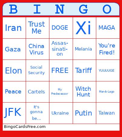 State of Union 2025 Bingo