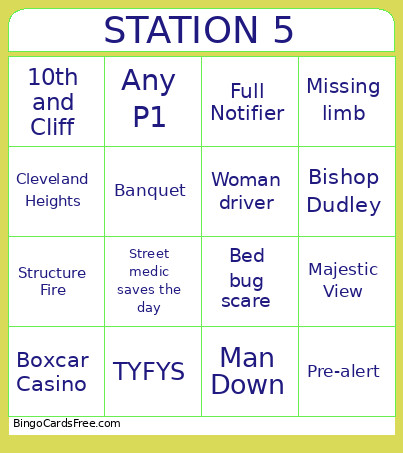 STATION 5 Bingo Card