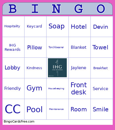Staybridge Bingo Card
