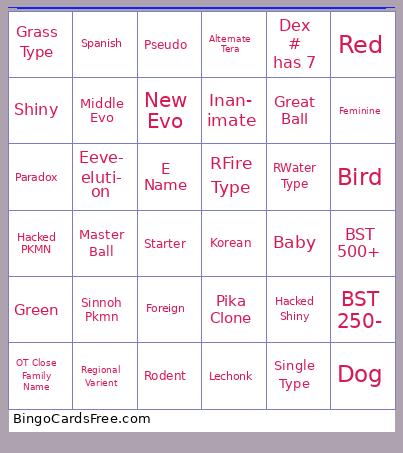 STBBBBBBBBBBBBBBBBBBB Bingo