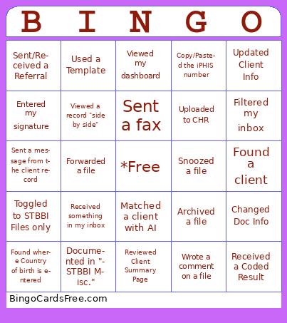 STBBI CHR Bingo