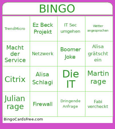 steh auf Bingo