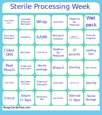 Sterile Processing Week Bingo Card