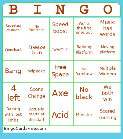 Stickman Race Bingo Card