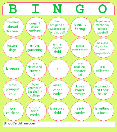 STITCH Bingo Card