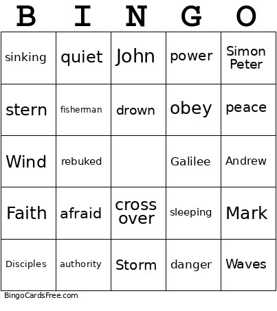 Storm Bingo Card
