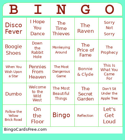 Storytellers Bingo Card
