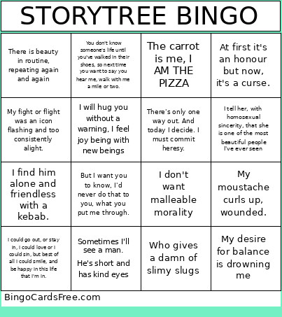 StoryTree Bingo Card