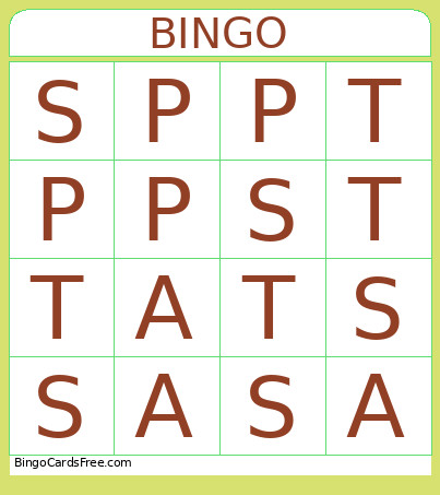 STPA Bingo Card