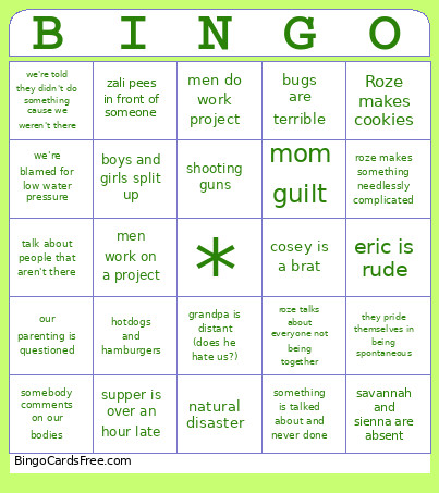 Strassheim Bingo Card