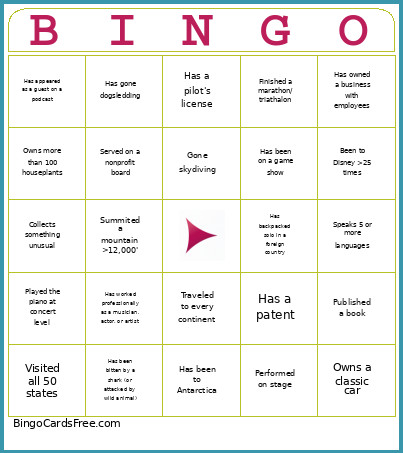Strategy Dept Onsite Bingo Card