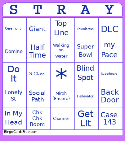 Stray Kids Set Let Bingo Card