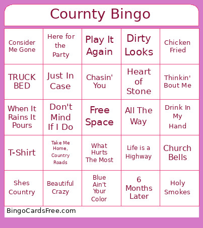 Street Country Bingo Card