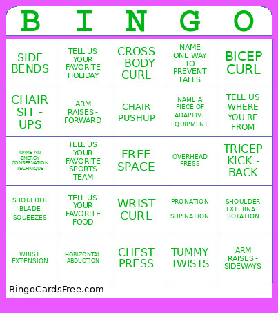 Strength Bingo Cards