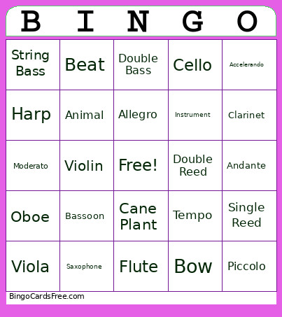 STRINGO! Bingo Card