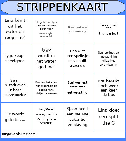 STRIPPENKAART Bingo Card