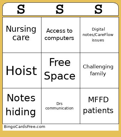 Stroke Stresses And Successes Bingo Card