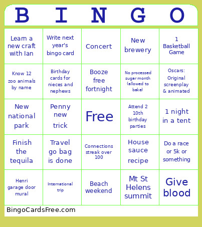 Struiksma 26' Bingo Card