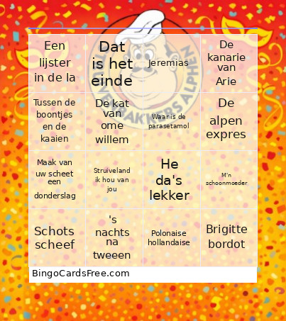 Struivenlaand Muziek Bingo Card