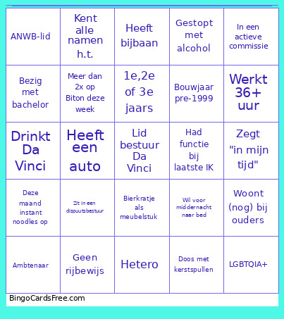 Student & Burger Bingo Card