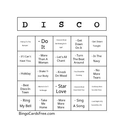 Studio 54 Bingo