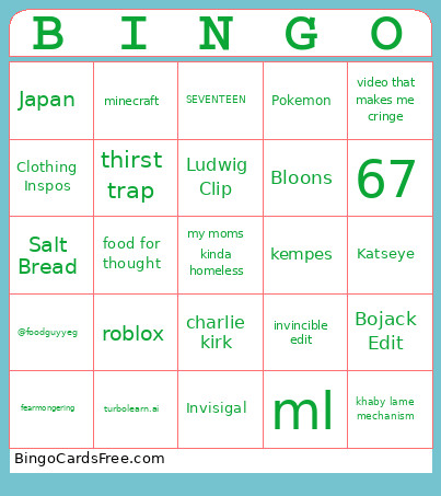 Stuff To Find On Insta Reels Bingo Card