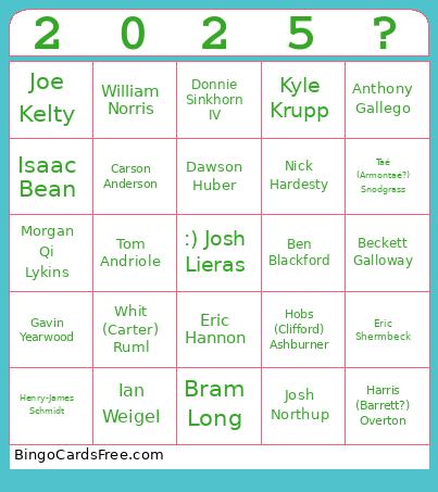 Stx Grad Class 2025 Bingo Card