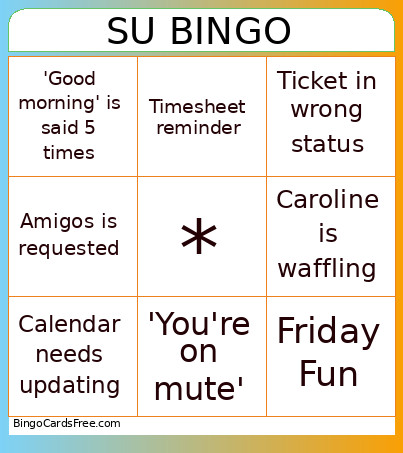 SU Bingo Card
